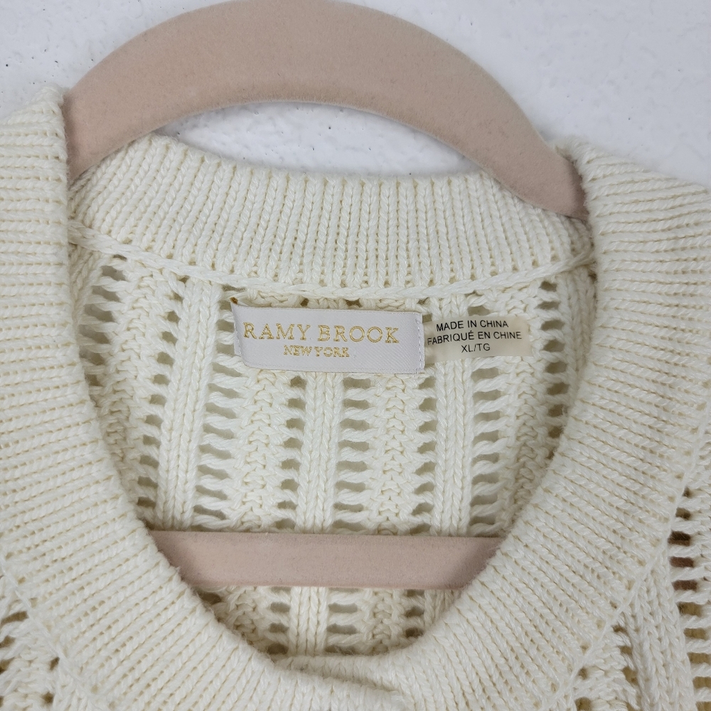 Ramy Brook Sarah Striped Cardigan Knitted Black White Buttons XL - Picture 7 of 11